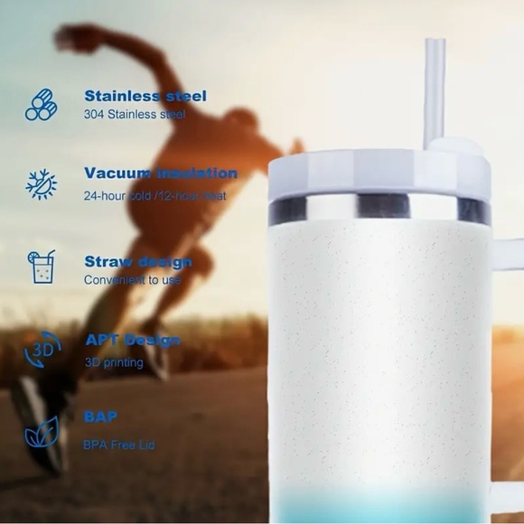 Stainless Steel Insulated Leakproof Tumbler with Straw- Gradient Color- NIP - Picture 2 of 5